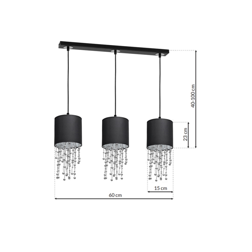 Chandelier on a string ALMERIA 3xE27/60W/230V