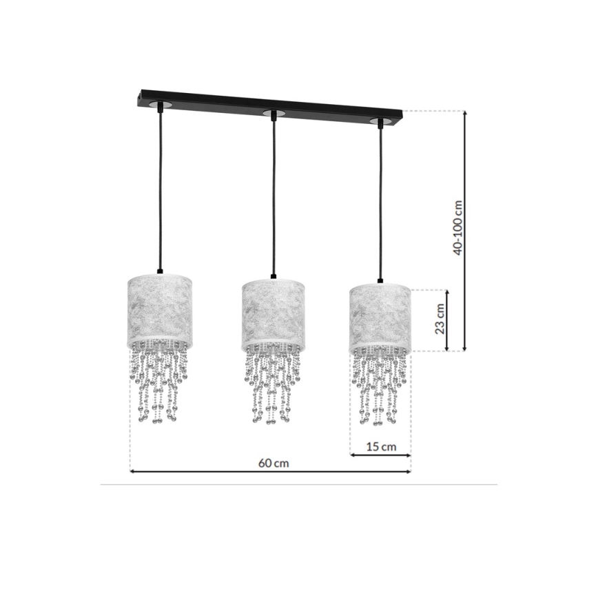 Chandelier on a string ALMERIA 3xE27/60W/230V