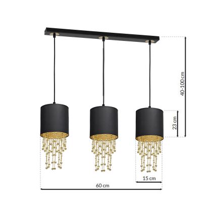 Chandelier on a string ALMERIA 3xE27/60W/230V