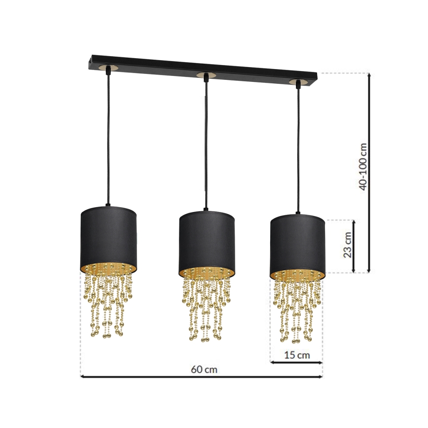Chandelier on a string ALMERIA 3xE27/60W/230V