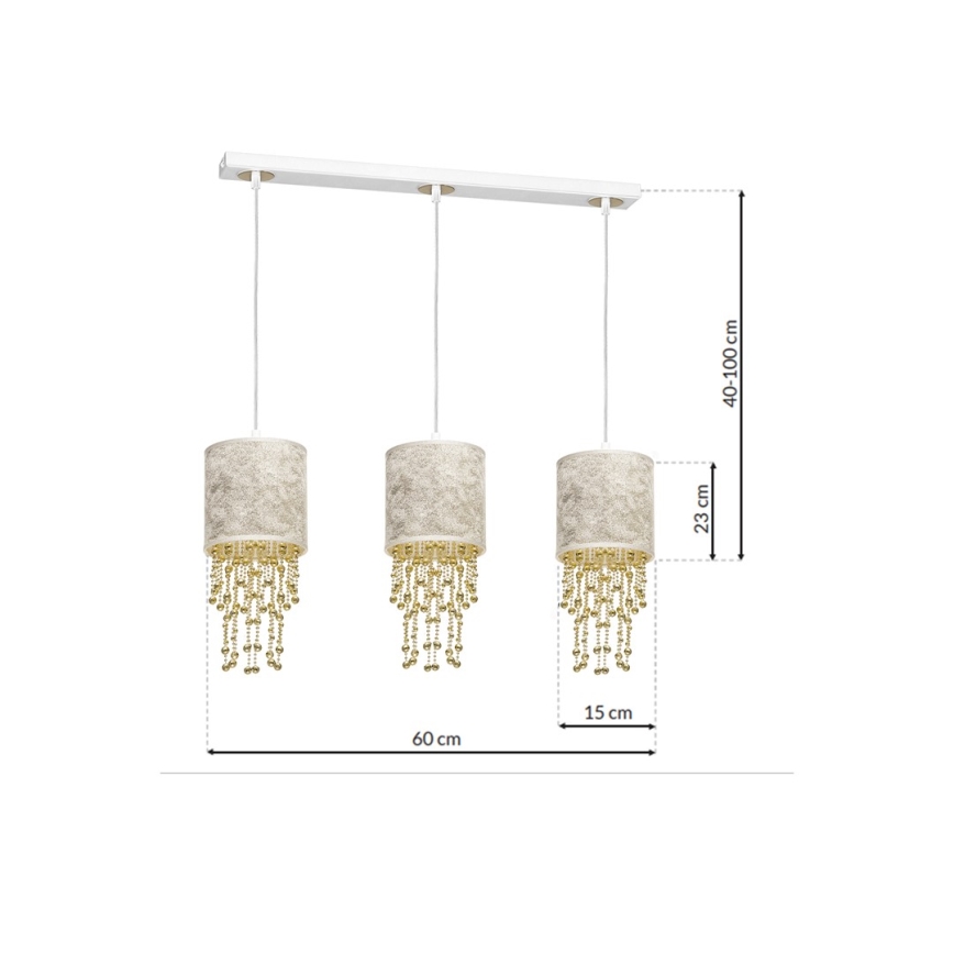 Chandelier on a string ALMERIA 3xE27/60W/230V
