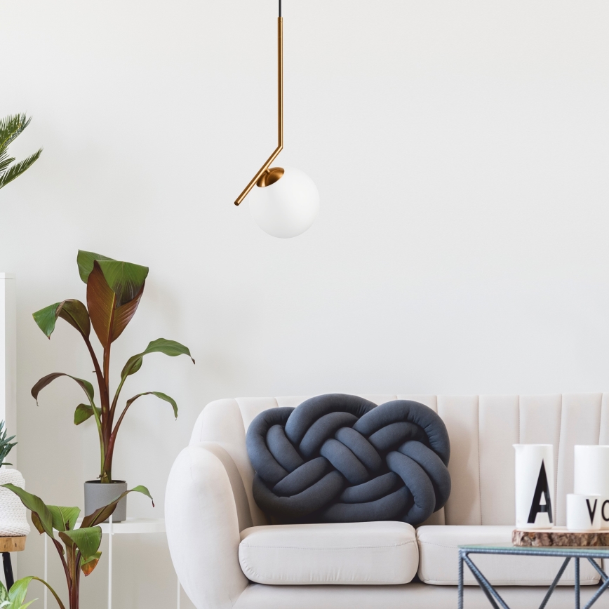Chandelier on a string AMBER 1xG9/5W/230V 130 cm
