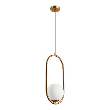 Chandelier on a string AMBER 1xG9/5W/230V 140 cm