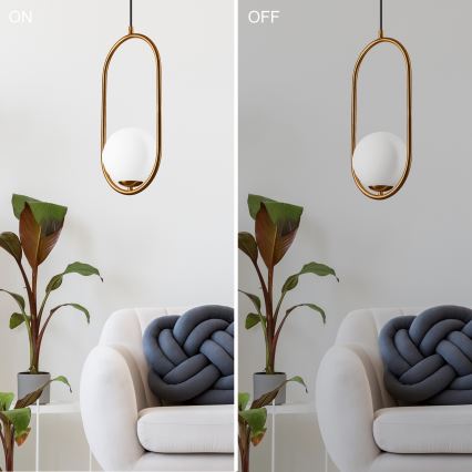 Chandelier on a string AMBER 1xG9/5W/230V 140 cm