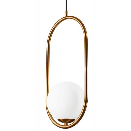 Chandelier on a string AMBER 1xG9/5W/230V 140 cm