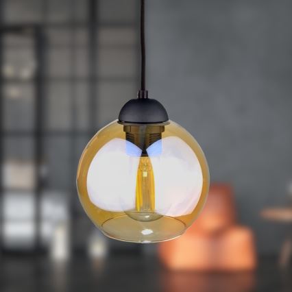 Chandelier on a string AMBRE BLACK 1xE27/60W/230V