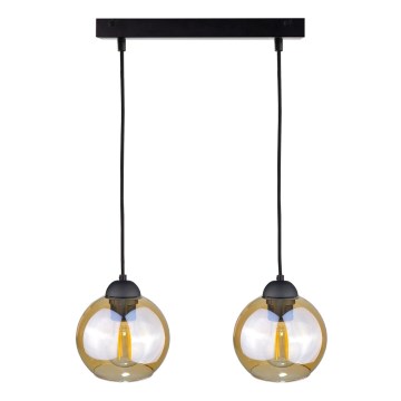 Chandelier on a string AMBRE BLACK 2xE27/60W/230V