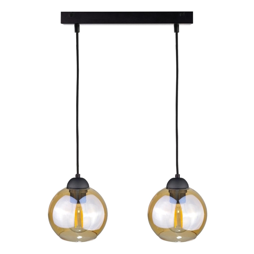 Chandelier on a string AMBRE BLACK 2xE27/60W/230V
