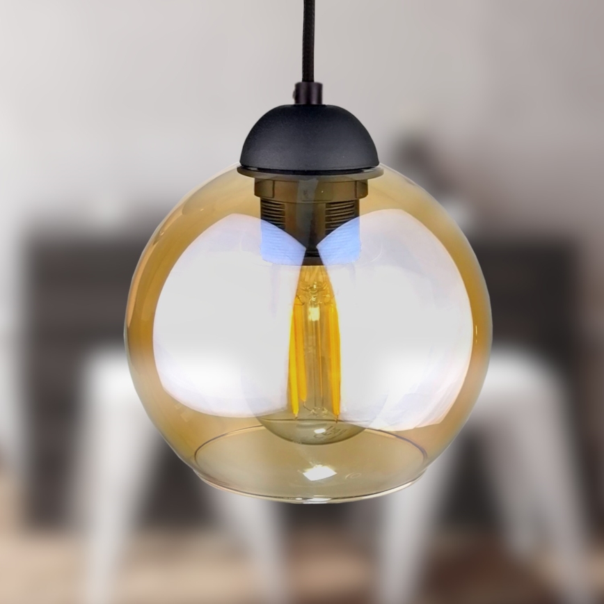 Chandelier on a string AMBRE BLACK 2xE27/60W/230V
