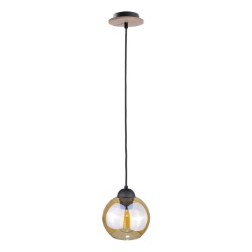 Chandelier on a string AMBRE WOOD 1xE27/60W/230V