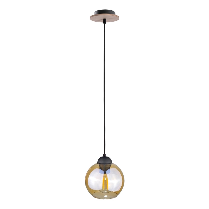 Chandelier on a string AMBRE WOOD 1xE27/60W/230V