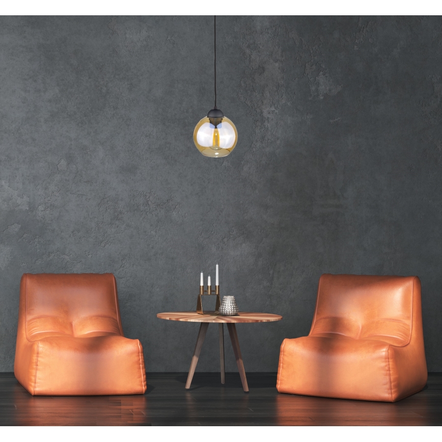 Chandelier on a string AMBRE WOOD 1xE27/60W/230V