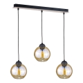 Chandelier on a string AMBRE WOOD 3xE27/60W/230V