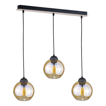 Chandelier on a string AMBRE WOOD 3xE27/60W/230V