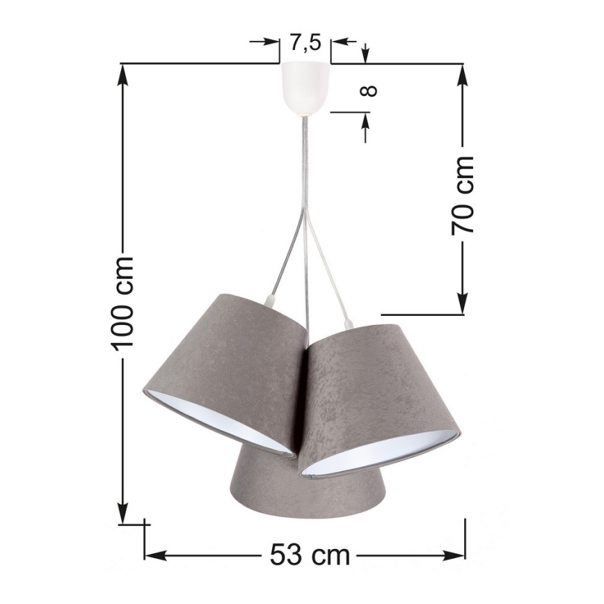 Chandelier on a string AMBROSIA 3xE27/60W/230V