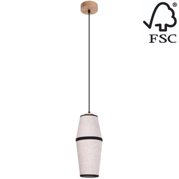 Chandelier on a string AMIGO 1xE27/25W/230V oak – FSC certified