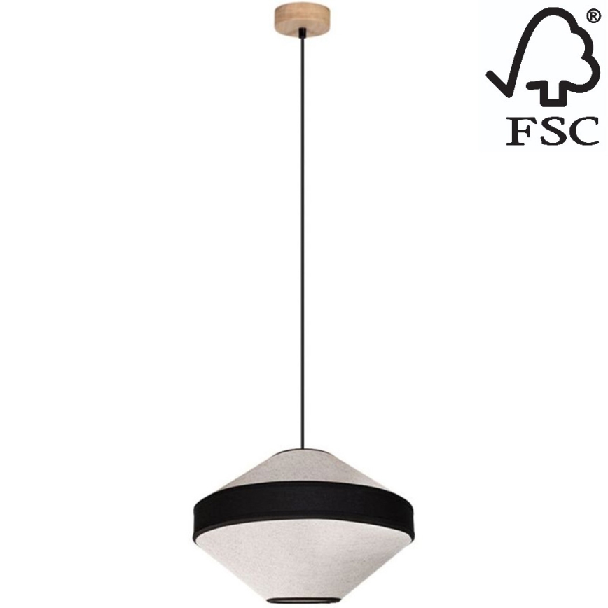 Chandelier on a string AMIGO 1xE27/60W/230V oak – FSC certified