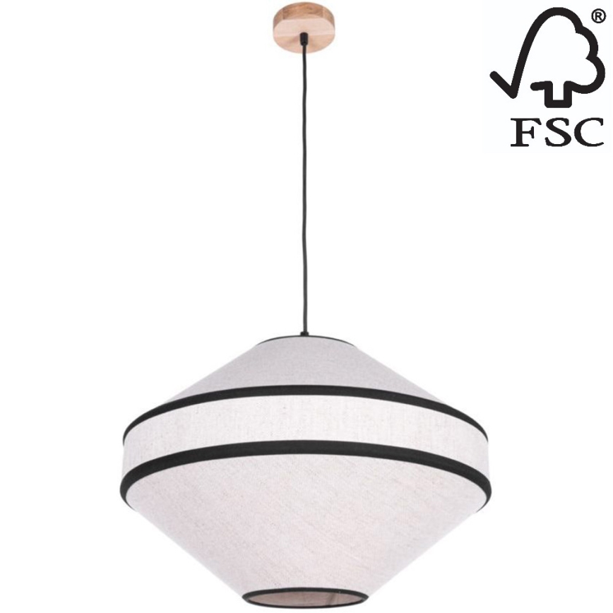 Chandelier on a string AMIGO 1xE27/60W/230V oak – FSC certified