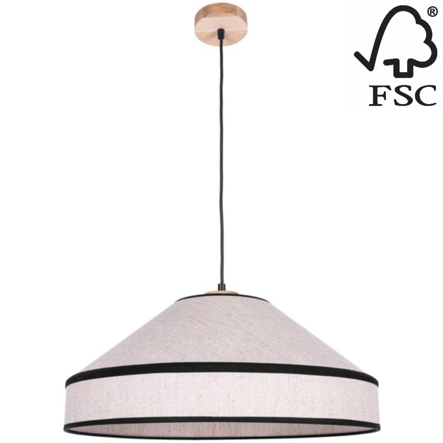Chandelier on a string AMIGO 1xE27/60W/230V oak – FSC certified