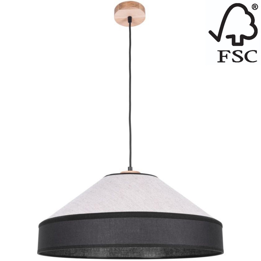 Chandelier on a string AMIGO 1xE27/60W/230V oak – FSC certified