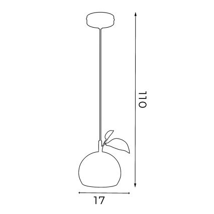 Chandelier on a string APPLE 1xE27/15W/230V green