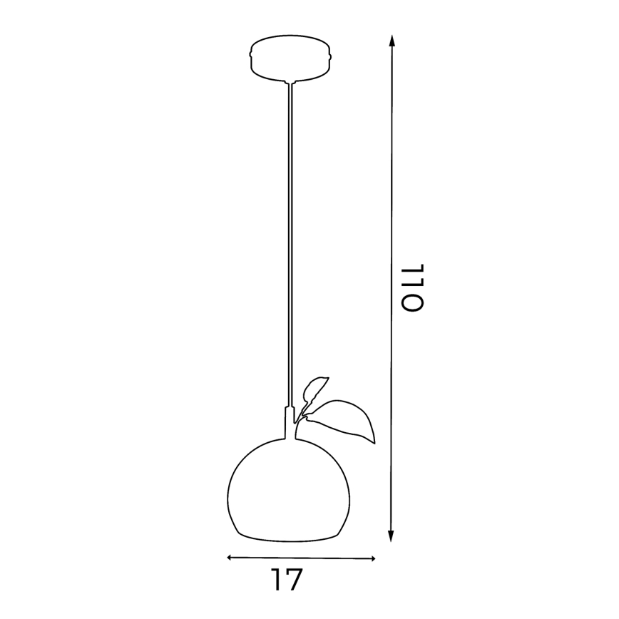 Chandelier on a string APPLE 1xE27/15W/230V red