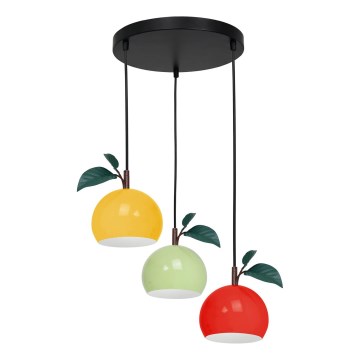 Chandelier on a string APPLE 3xE27/15W/230V colorful