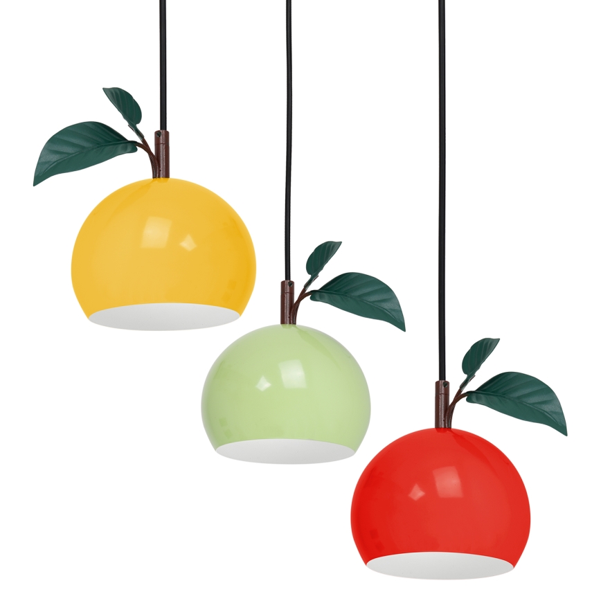 Chandelier on a string APPLE 3xE27/15W/230V colorful