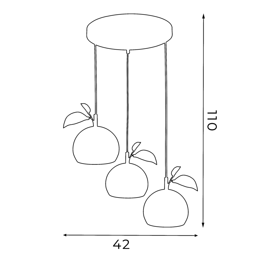 Chandelier on a string APPLE 3xE27/15W/230V colorful