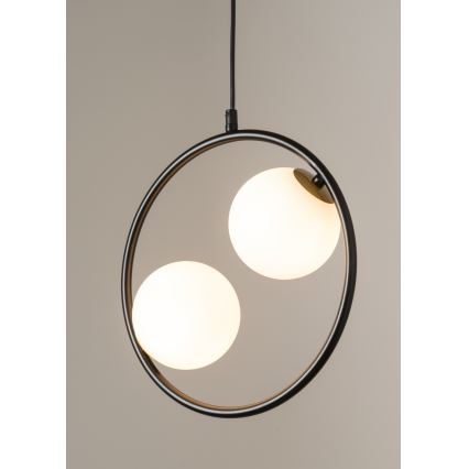 Chandelier on a string AQUA 2xG9/12W/230V black