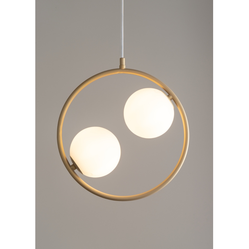 Chandelier on a string AQUA 2xG9/12W/230V gold