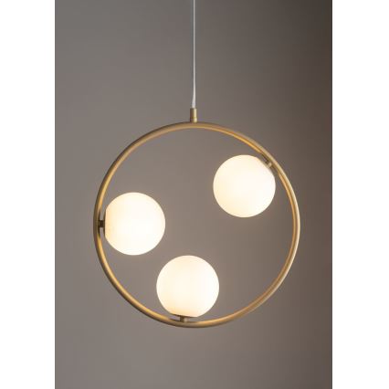 Chandelier on a string AQUA 3xG9/12W/230V gold