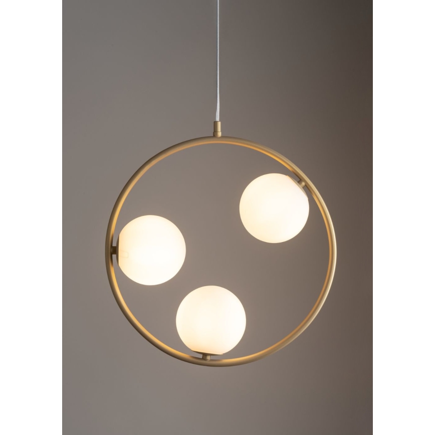 Chandelier on a string AQUA 3xG9/12W/230V gold