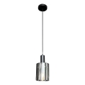 Chandelier on a string ARCADIA 1xE27/60W/230V d. 13 cm black/smoky