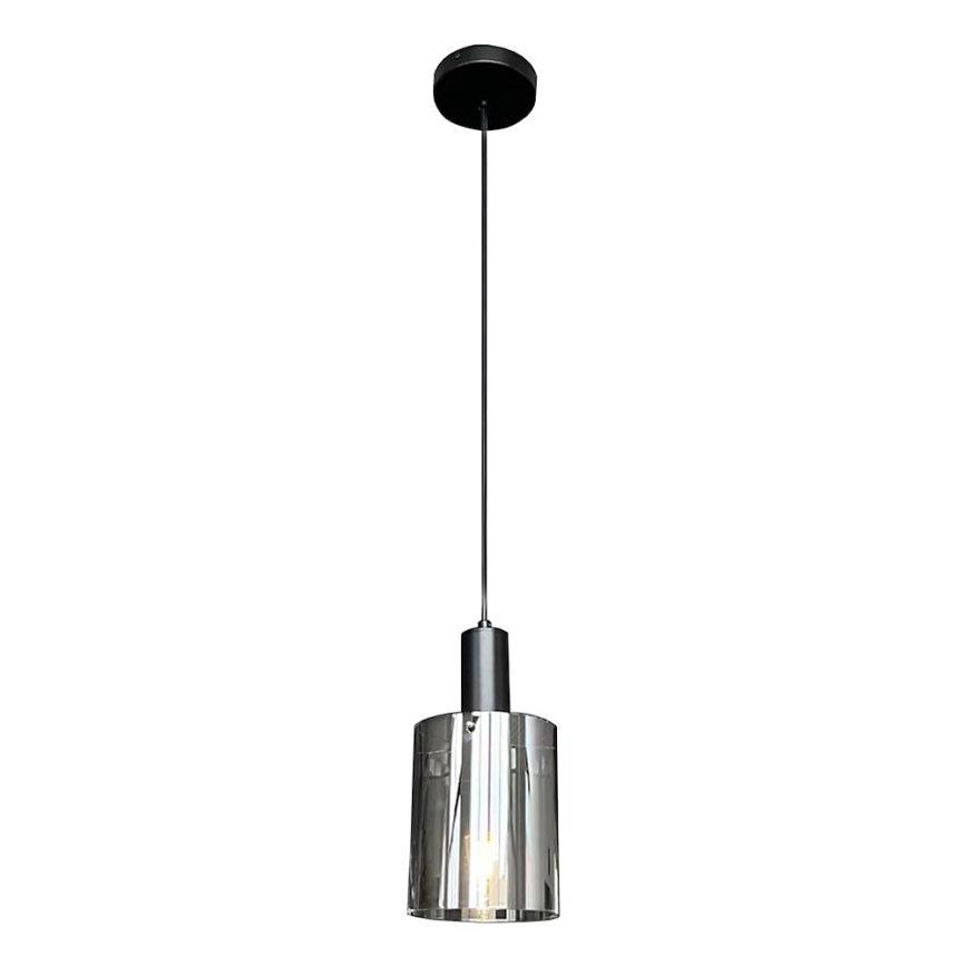 Chandelier on a string ARCADIA 1xE27/60W/230V d. 13 cm black/smoky
