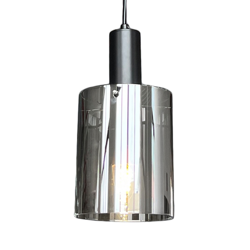 Chandelier on a string ARCADIA 1xE27/60W/230V d. 13 cm black/smoky