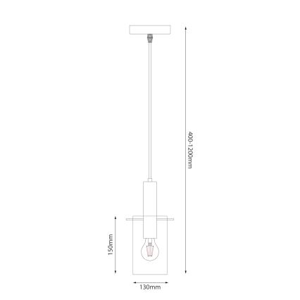 Chandelier on a string ARCADIA 1xE27/60W/230V d. 13 cm black/smoky