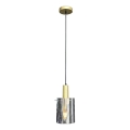 Chandelier on a string ARCADIA 1xE27/60W/230V d. 13 cm gold/smoky