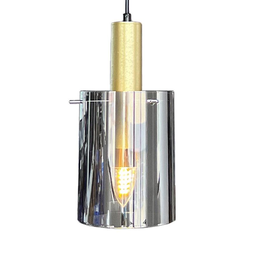 Chandelier on a string ARCADIA 1xE27/60W/230V d. 13 cm gold/smoky