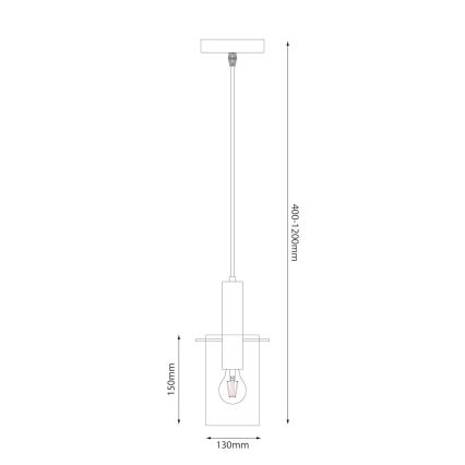 Chandelier on a string ARCADIA 1xE27/60W/230V d. 13 cm gold/smoky