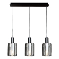 Chandelier on a string ARCADIA 3xE27/60W/230V black/smoky
