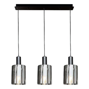 Chandelier on a string ARCADIA 3xE27/60W/230V black/smoky