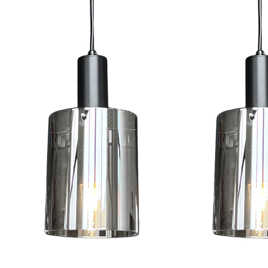 Chandelier on a string ARCADIA 3xE27/60W/230V black/smoky