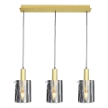 Chandelier on a string ARCADIA 3xE27/60W/230V gold/smoky