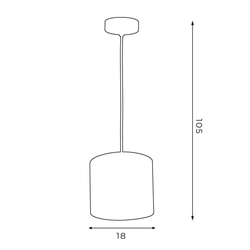 Chandelier on a string ARDEN 1xE27/60W/230V d. 18 cm black/white
