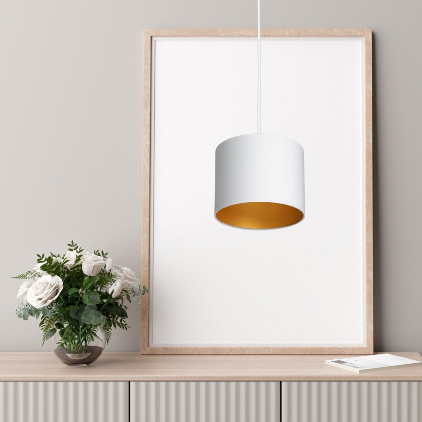 Chandelier on a string ARDEN 1xE27/60W/230V d. 18 cm white/gold