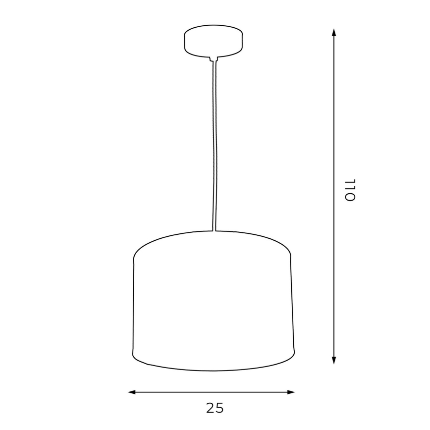 Chandelier on a string ARDEN 1xE27/60W/230V d. 25 cm black/white
