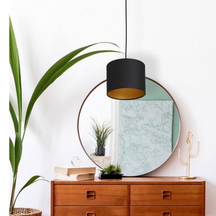 Chandelier on a string ARDEN 1xE27/60W/230V diameter 18 cm black/golden