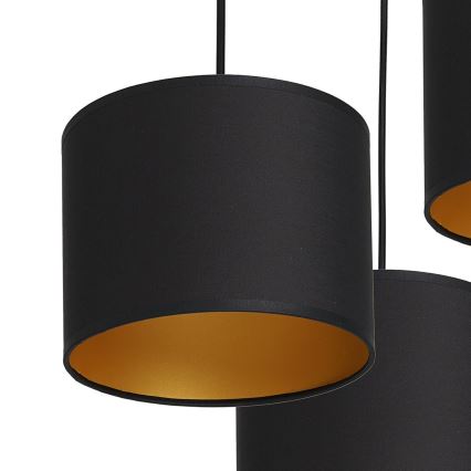 Chandelier on a string ARDEN 3xE27/60W/230V black/gold