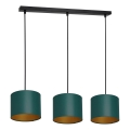 Chandelier on a string ARDEN 3xE27/60W/230V green/gold